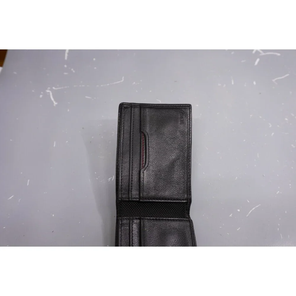 Tumi Delta Men’s Leather Card Holder / Wallet 4 1/4 X 3 Black Leather EUC